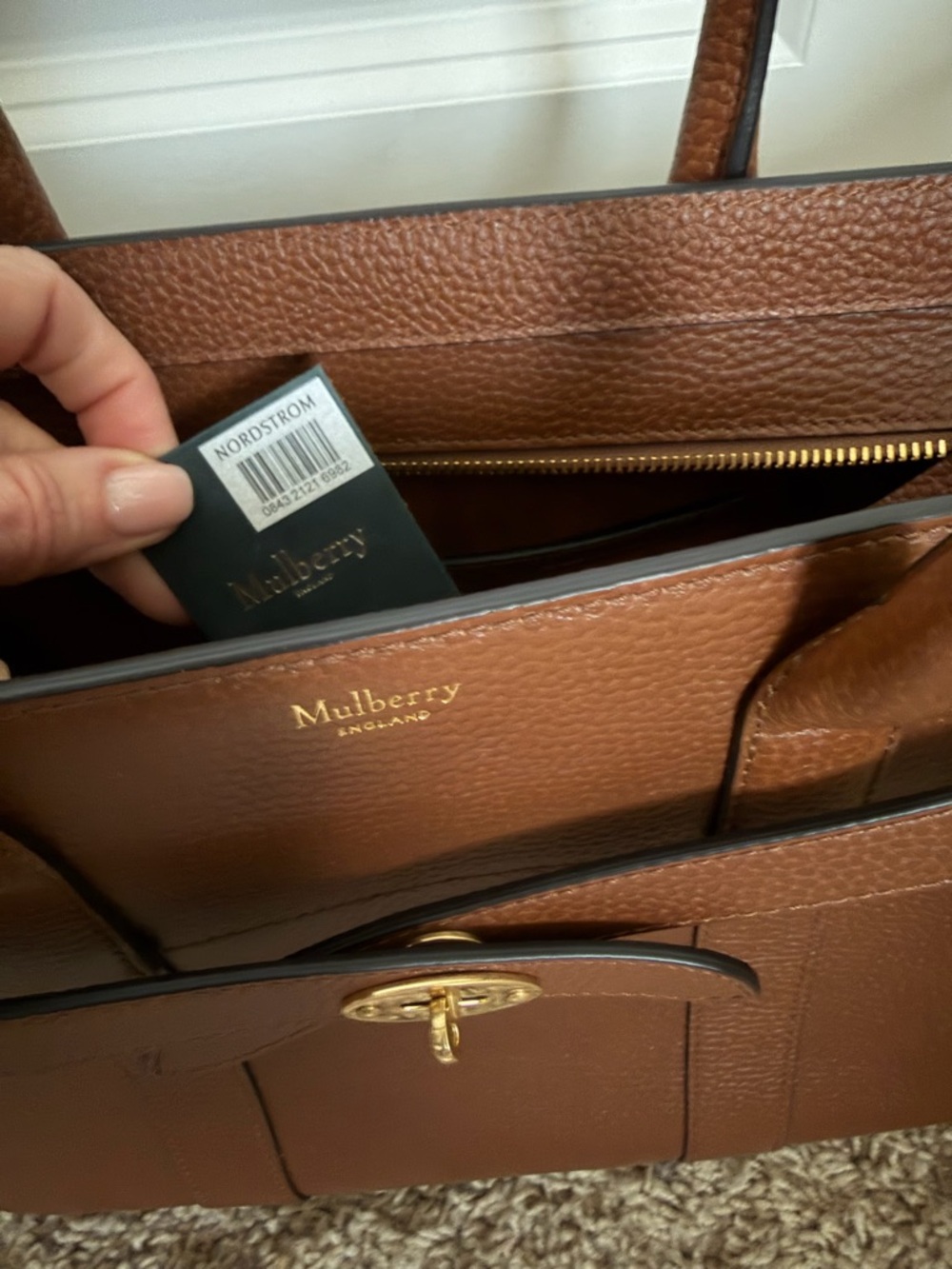 Mulberry Brown Small Bayswater Tote with Gold Hardware - Picture 10 of 11